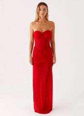 Ottilie Mesh Maxi Dress - Red