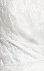 Brailey Mini Dress - One Shoulder Wrap Front Dress in White Jacquard