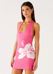 Aloha Knit Mini Dress - Pink