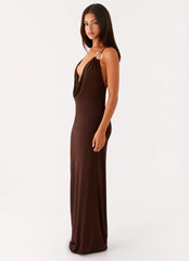 Game Player Maxi Dress - Chocolate