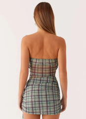Seren Mini Dress - Cedar Check