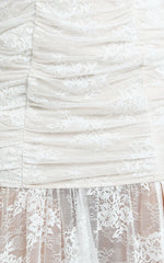 Adana Maxi Dress - Lace Fit And Flare Dress in White