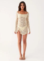 Rarri Lace Mini Dress - Ivory