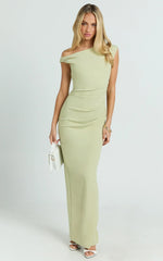 Genie Maxi Dress - Off The Shoulder Dress in Sage