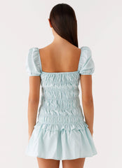 Yolene Mini Dress - Green Gingham