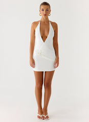 Undo Halter Mini Dress - White