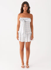 Izi Shirred Mini Dress - Sweet Daydream Print