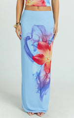 Lilly Maxi Skirt - Mesh Low Waist Skirt in Electric Orchid