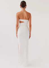 Into Pieces Mesh Maxi Dress - White