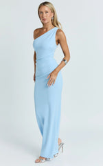 Criselda Maxi Dress - One Shoulder Maxi Dress in Blue