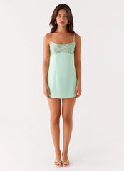 Zion Beaded Mini Dress - Sage