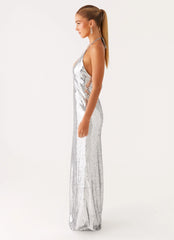 Billions Sequin Maxi Dress - Mirror Silver