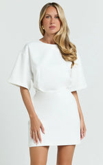 Karyna Mini Dress - shirt Dress in White