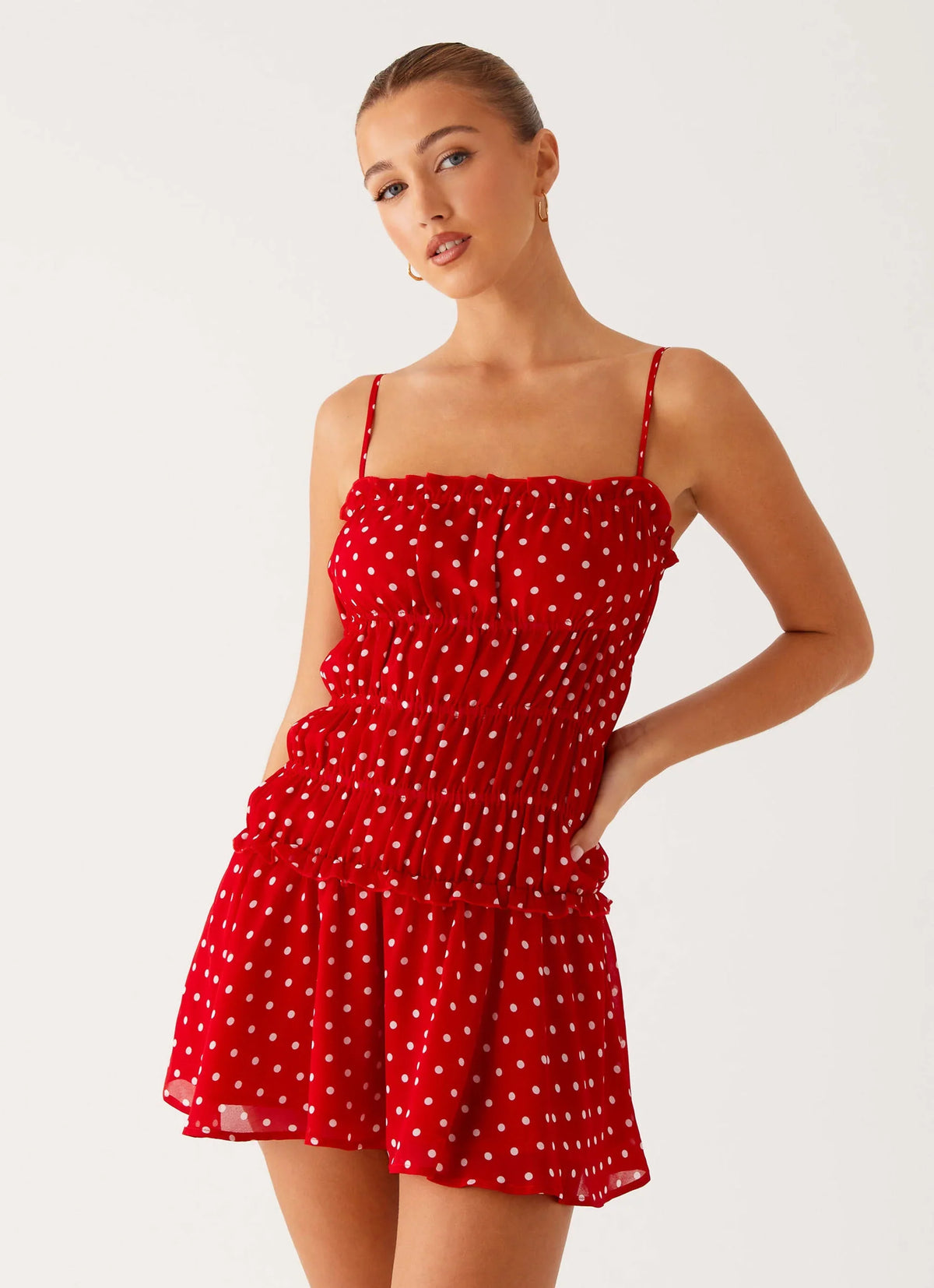 Cynlee Mini Dress - Red Polka Dot