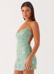 Vietta Sequin Cami Mini Dress - Mint