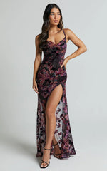 Aletta Maxi Dress - Cowl Cross Back Dress in Aletta Burn Out Floral