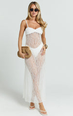 Safiya Maxi Dress - Sweetheart Lace A Line Dress With Slip in White
