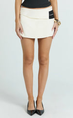 Anya Mini Skirt - High Waist Wrap Skirt in White