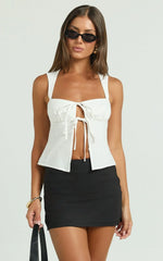 Leona Mini Skirt - Tailored Mid Waisted Skirt in Black