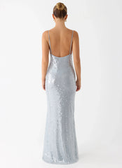Solo Sequin Maxi Dress - Misty Blue