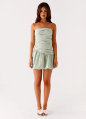 Floria Bubble Mini Dress - Sage