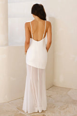 Modern Art Maxi Dress White