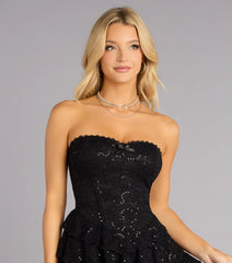 Midnight Flirt Lace Up Mini Dress