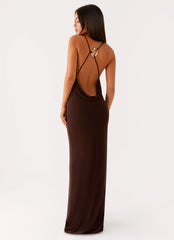 Game Player Maxi Dress - Chocolate