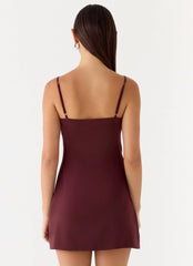 Clementine Mini Dress - Merlot