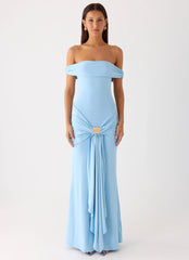 Vee Bardot Maxi Dress - Blue