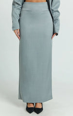 Nina Maxi Skirt - Mid Waist Pencil Skirt in Grey