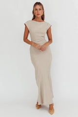 Maysa Cowl Back Maxi Dress Mushroom