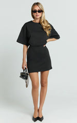 Karyna Mini Dress - shirt Dress in Black