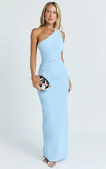 Criselda Maxi Dress - One Shoulder Maxi Dress in Blue