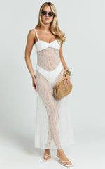 Safiya Maxi Dress - Sweetheart Lace A Line Dress With Slip in White