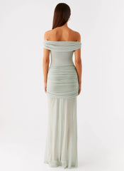 Eyllin Off Shoulder Maxi Dress - Sage