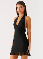 Odrella Sequin Mini Dress - Black