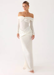 Over To You Sequin Maxi Dress - White