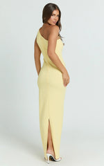 Criselda Maxi Dress - One Shoulder Maxi Dress in Lemon