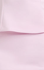 Anya Two Piece Top and Skirt Set - Strapless Fit And Flare Top And Maxi Skirt in Pink