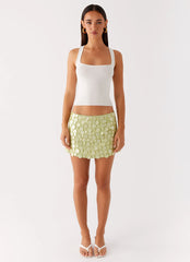 Movie Star Mini Skirt - Lime Green