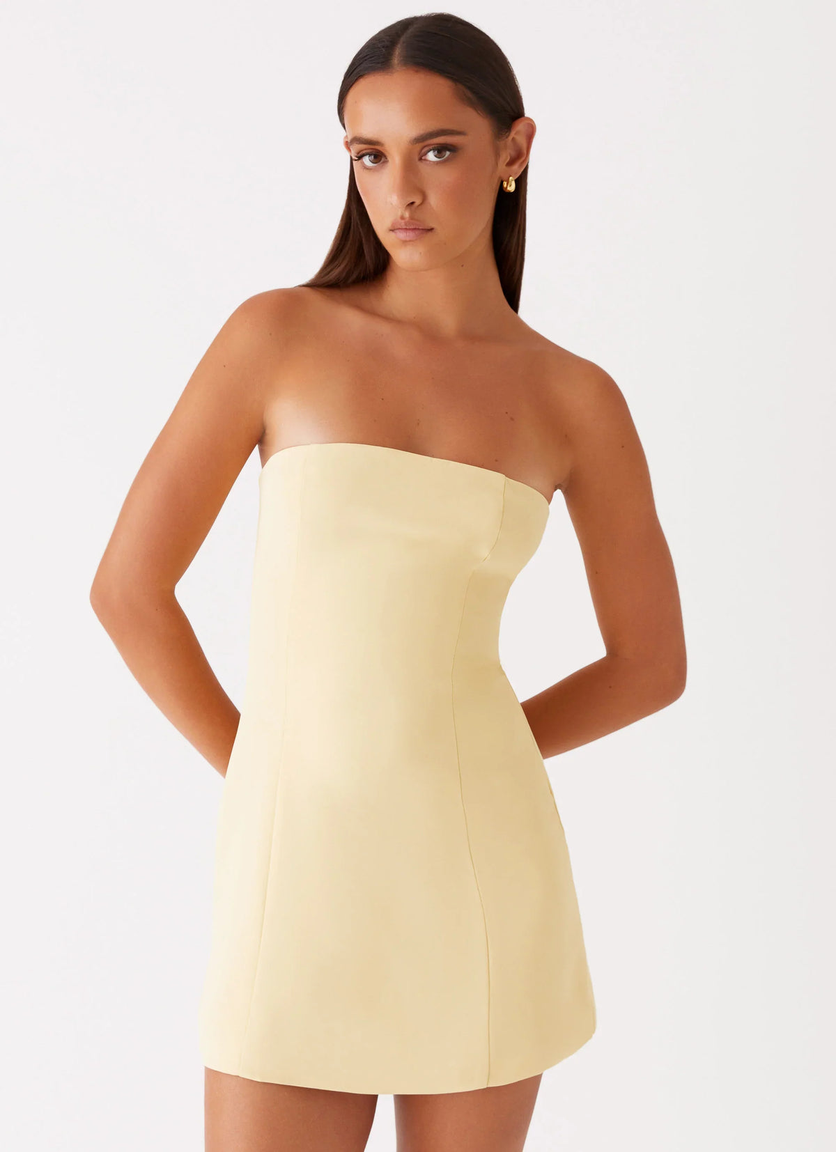 Ayanna Strapless Mini Dress - Yellow
