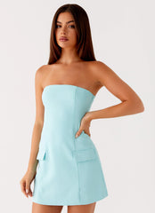 Allora Strapless Mini Dress - Turquoise