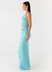 Last Sequence Maxi Dress - Aqua Blue