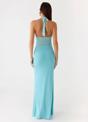 Last Sequence Maxi Dress - Aqua Blue