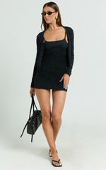 Rosie Mini Dress - Knitted Dress in Black