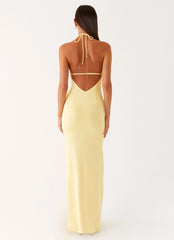 Fiesta Halter Maxi Dress - Sunny Yellow