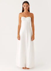 Tayla Linen Maxi Dress - White
