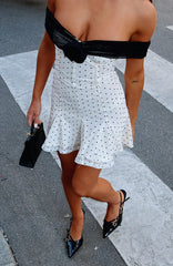 Bliss Mode Mini Dress Cream/Black Polka Dot