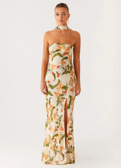Gali Strapless Maxi Dress - Floral Print